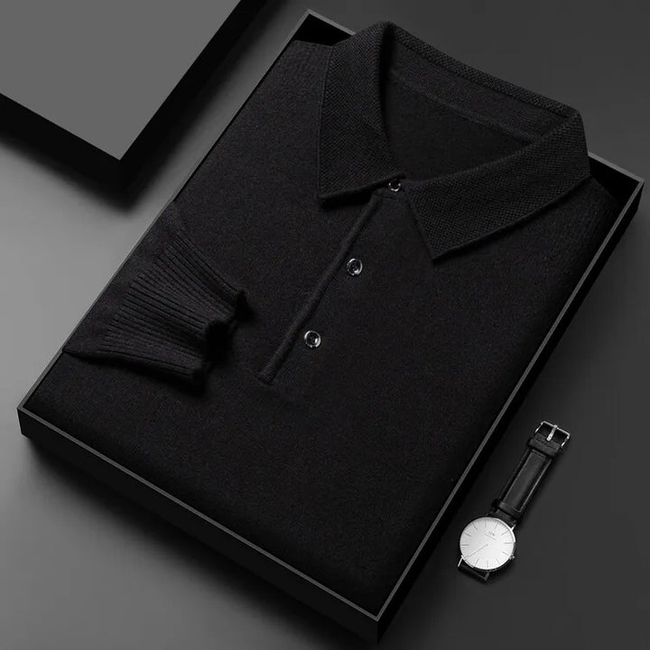 Artam - Warm Knit Long-Sleeve Polo