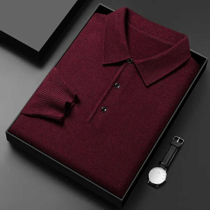 Artam - Warm Knit Long-Sleeve Polo