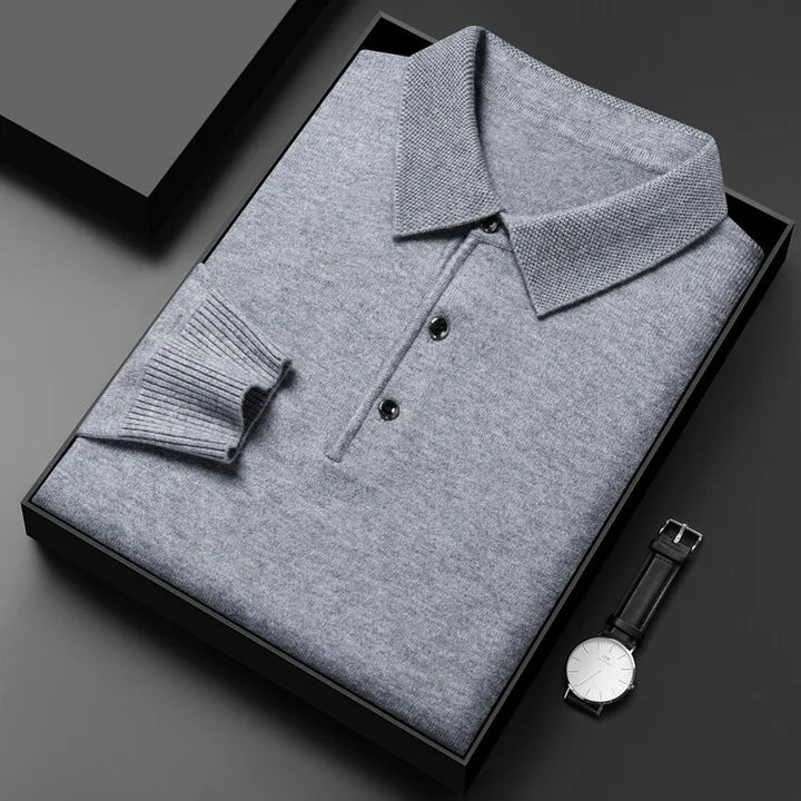 Artam - Warm Knit Long-Sleeve Polo