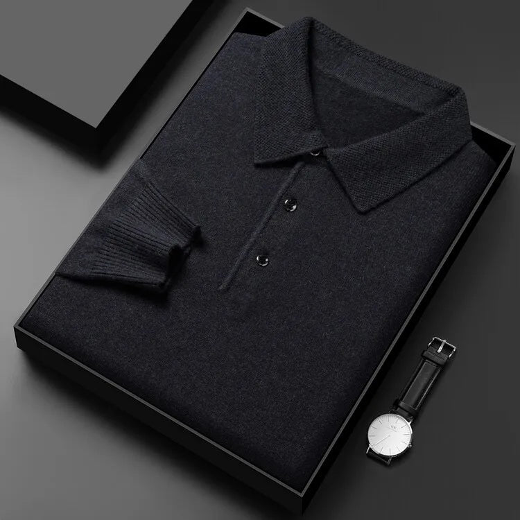 Artam - Warm Knit Long-Sleeve Polo
