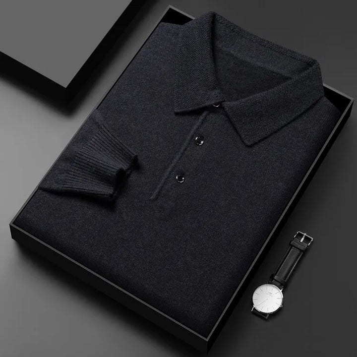 Artam - Warm Knit Long-Sleeve Polo