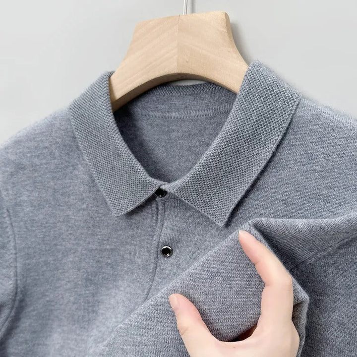 Artam - Warm Knit Long-Sleeve Polo