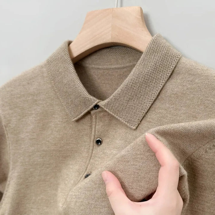 Artam - Warm Knit Long-Sleeve Polo