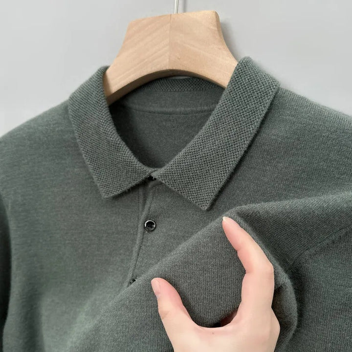 Artam - Warm Knit Long-Sleeve Polo