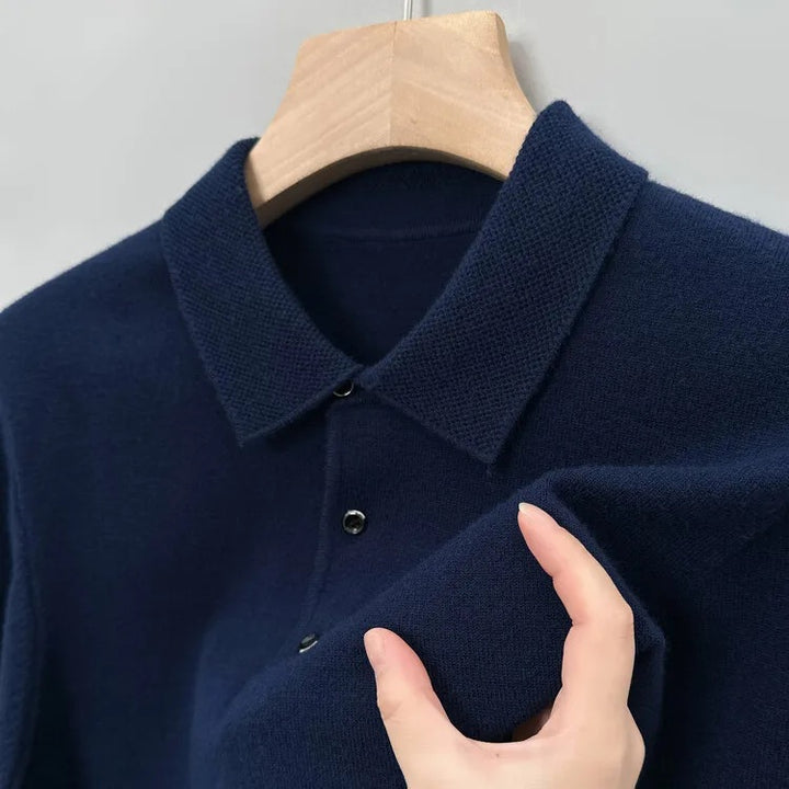 Artam - Warm Knit Long-Sleeve Polo