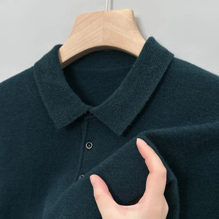 Artam - Warm Knit Long-Sleeve Polo