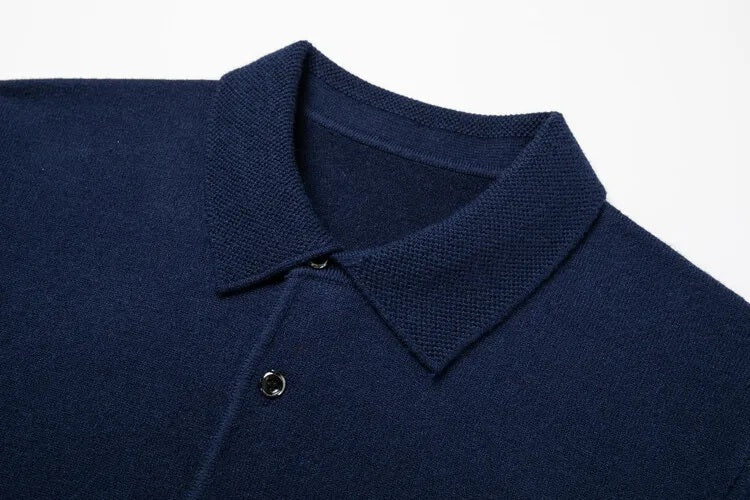 Artam - Warm Knit Long-Sleeve Polo