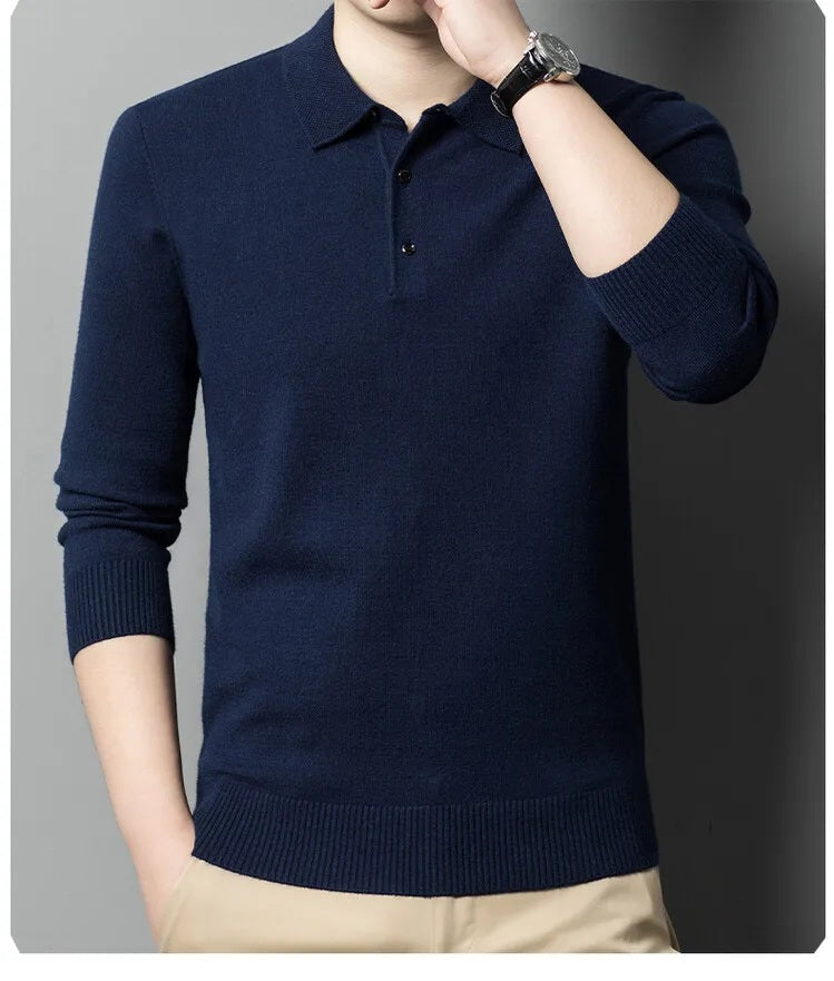 Artam - Warm Knit Long-Sleeve Polo