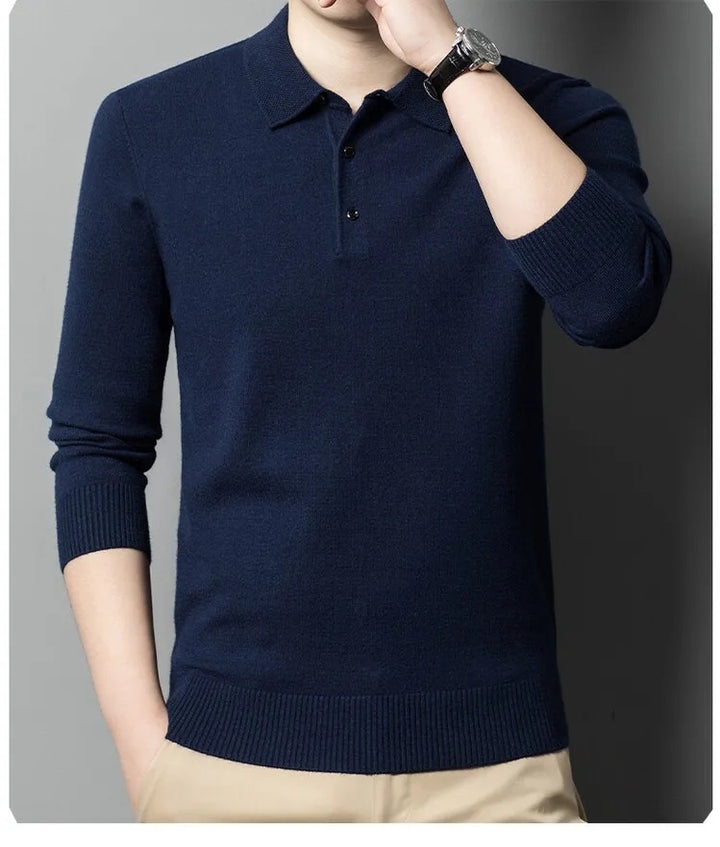 Artam - Warm Knit Long-Sleeve Polo