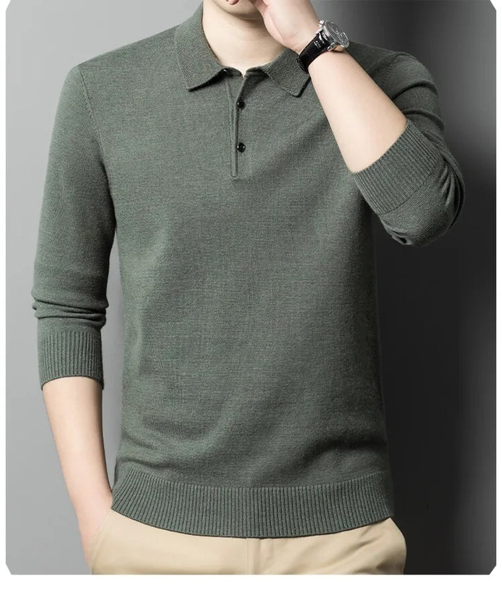 Artam - Warm Knit Long-Sleeve Polo
