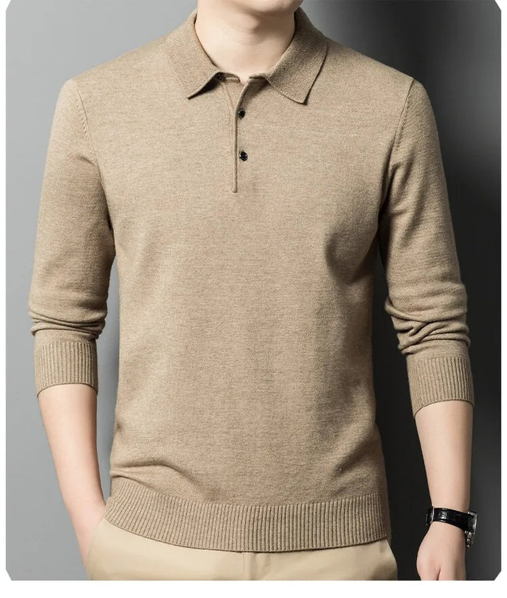 Artam - Warm Knit Long-Sleeve Polo
