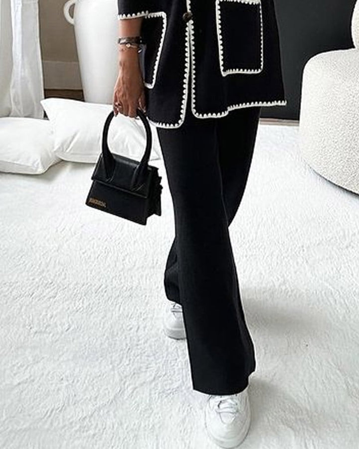 DIANA | TWO PIECE SET WITH TRIMMED JACKET AND CASUAL PANTS