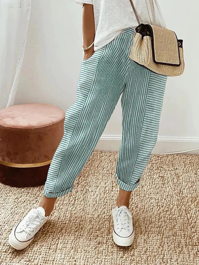 Karla | Striped trousers blue