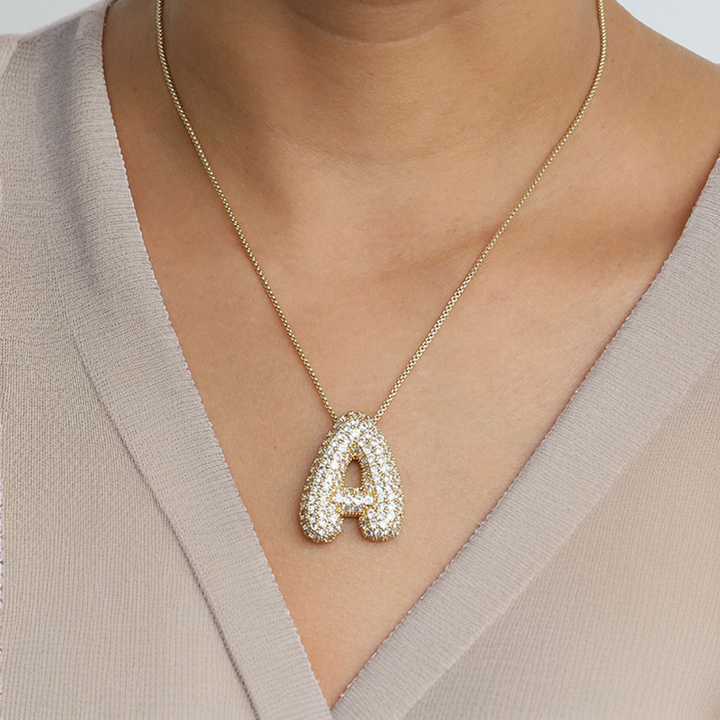 Bubble™ | Necklace with Diamonds and Initials