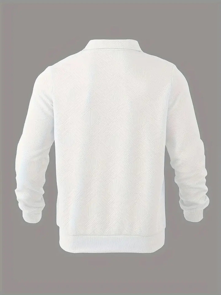 Oscar – Vintage Zip-Up Sweater with Geometric Design